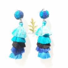 Fashion Bohemian Four Layered Tassel Earrings,Tiered Tassel Earrings